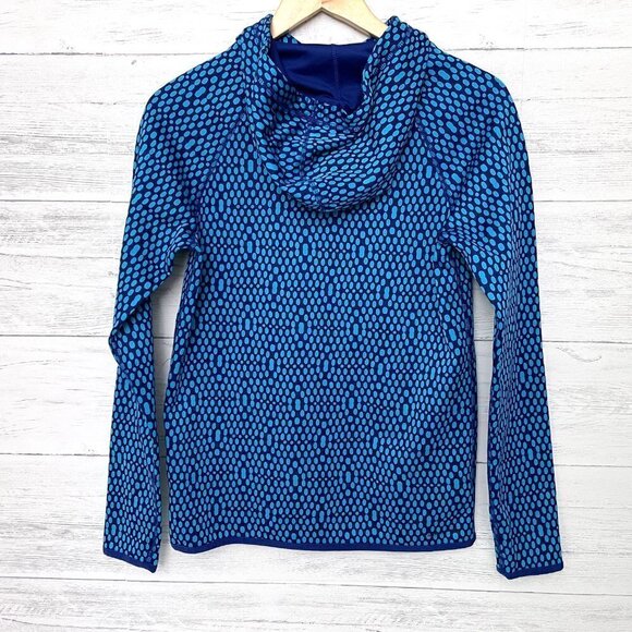 Nike Women's Blue Circle Print Hoodie Therma Fit Long Sleeves size XS - Picture 2 of 6